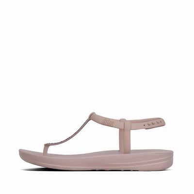 Fitflop Iqushion Splash Sparkle Back-Strap - Flip Flops Damen - HellBraun (UOV581294)